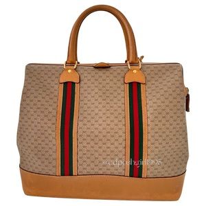 Gucci large Boston travel Bag Sherry Micro GG Web Supreme luggage vintage